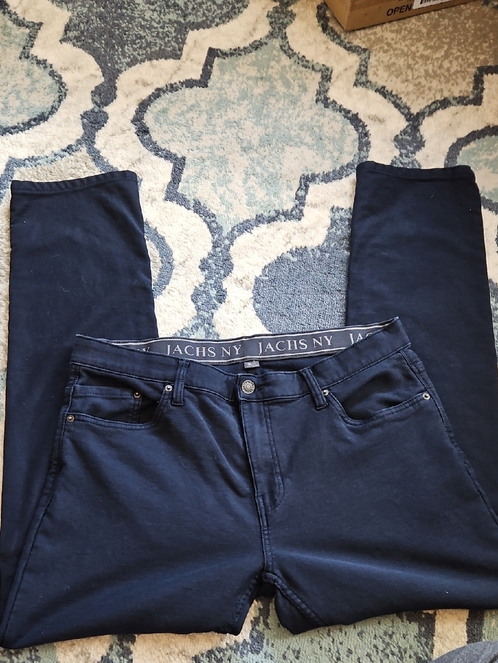 Jachs Navy Slim Stretch Trousers